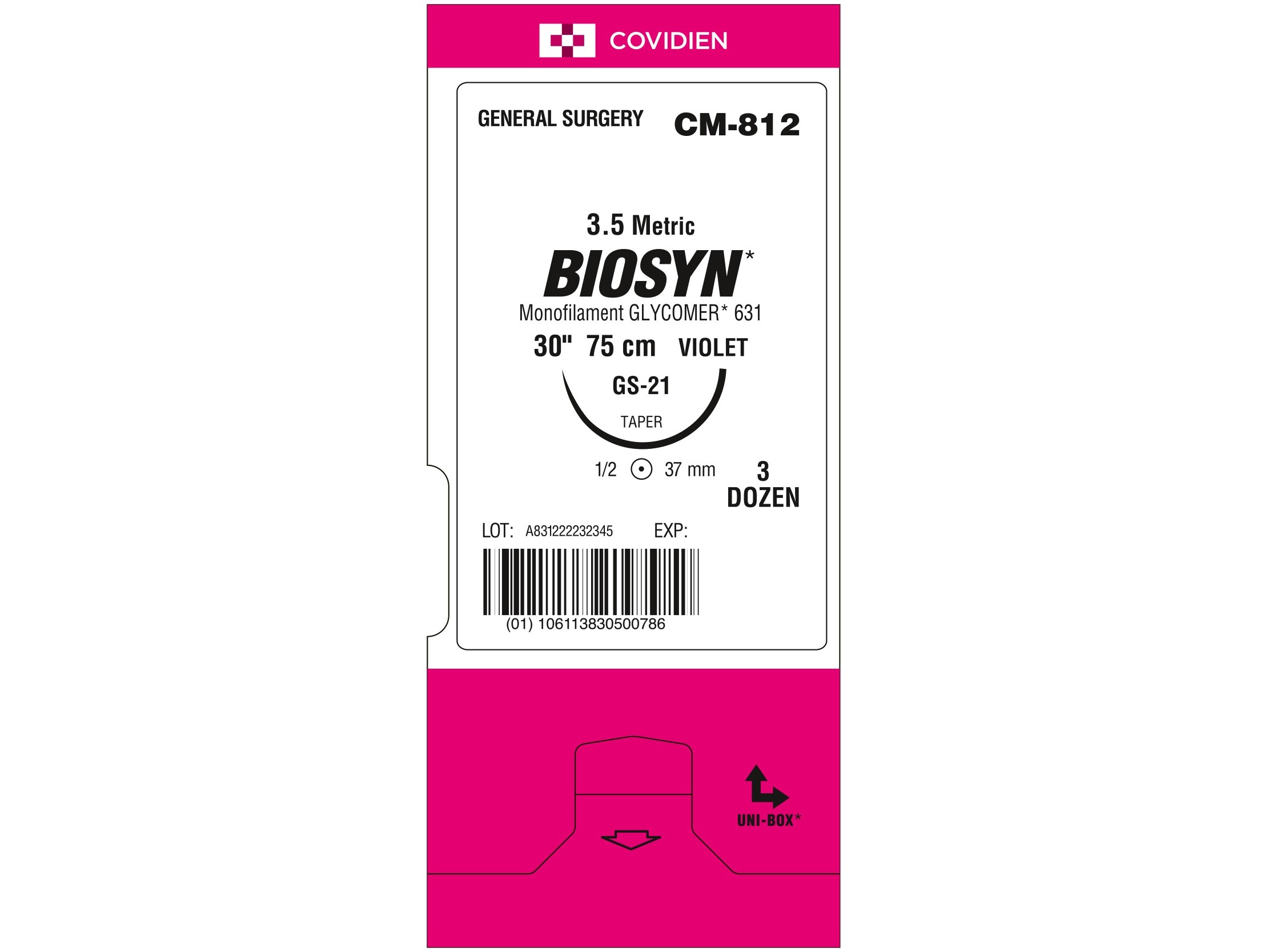 BIOSYN 3-0 3/8C 19 mm Précision Incolore