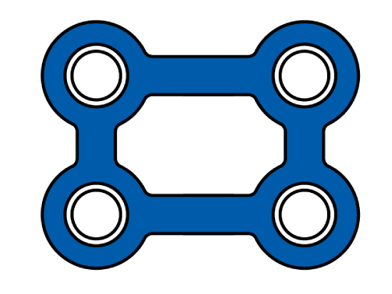 Plaque ostosynthses en rectangle